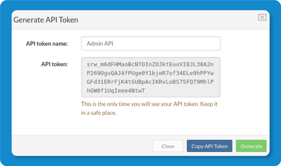 SERVERware API Token