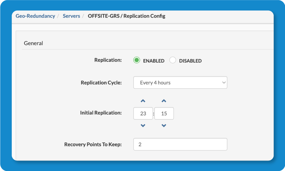SERVERware replication scheduling