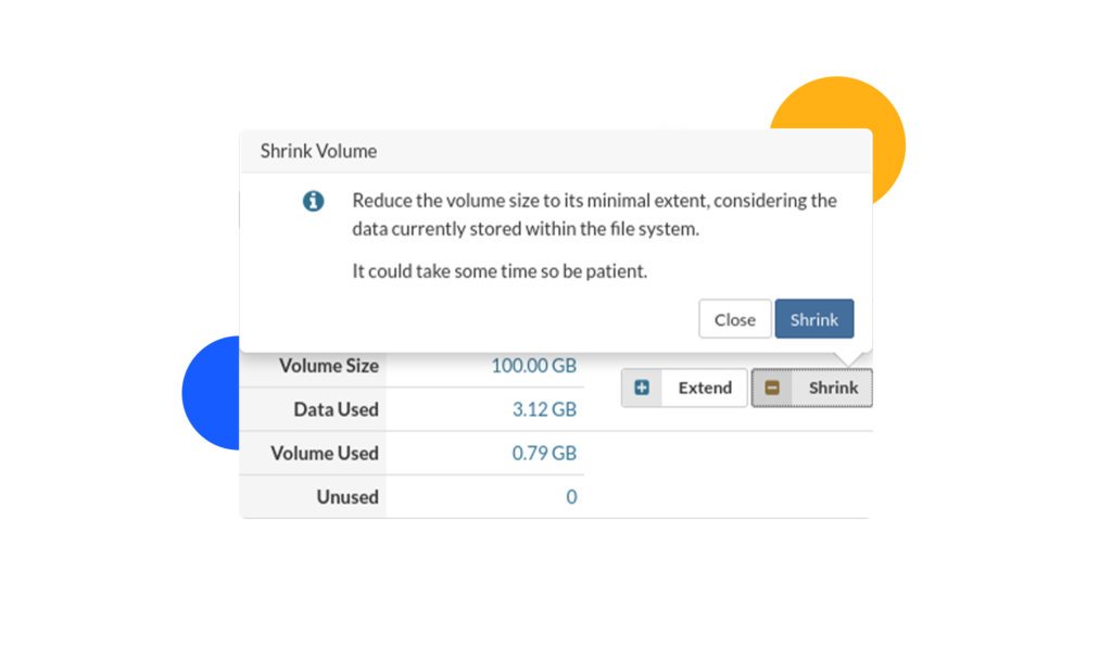 volume shrinking